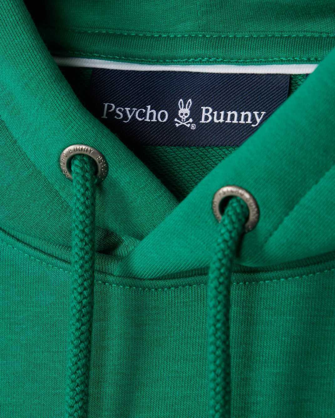 Sweat a Capuche Psycho Bunny Courtside Hoodie Vert Homme | LMJ-77203153